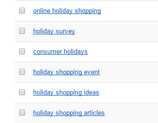 کلمه کلیدی مرتبط با holiday shopping