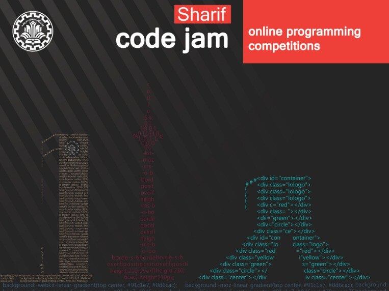برگزاری مسابقات برنامه‌نویسی آنلاین CodeJam Sharif