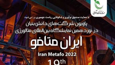 پاویون شرکت‌های دانش‌بنیان در نمایشگاه ایران متافو ۲۰۲۲