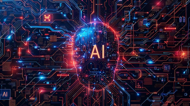 Futuristic robot artificial intelligence concept | Premium AI-generated image
